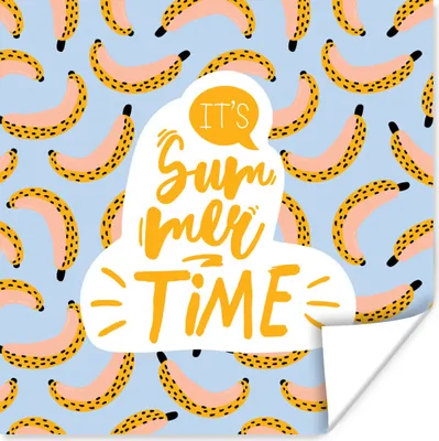 Produktbild von MuchoWow® Poster Sommer - Banane - Gelb 75x75 cm - Wand Dekoration