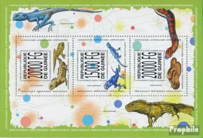 Produktbild von Briefmarken Guinea 2013 Mi 10077-10079 Kleinbogen (kompl. Ausgabe) postfrisch Reptilien