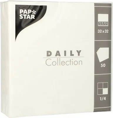 Immagine prodotto di Papstar Zelltuch tovaglioli bianchi 33 x 33 cm 50 pezzi