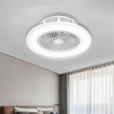 Productafbeelding van VA-Cerulean plafondventilator met licht, diameter 56 cm, dimbaar, 3 ventilatorsnelheden, geruisloos, met afstandsbediening