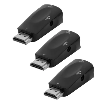 Obrázok produktu pre Prevodník HDMI zástrčky na zásuvku VGA,HDMI na adaptér VGA,1080P HDMI na adaptér VGA,Kábel so zvukovým výstupom,Video konvertor,Adaptér HDMI