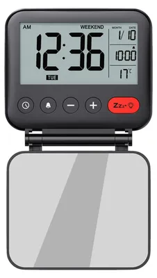 Klappbarer Digitalwecker mit Hintergrundbeleuchtung, Reiseuhr