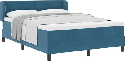 Immagine prodotto di Letto a molle con testiera Blu scuro 160 x 200 cm Velluto