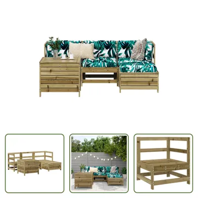 Produktbild von The Living Store 5-tlg. Garten-Sofagarnitur Kiefernholz Imprägniert