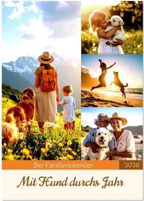 Produktbild von Der Familienkalender - Mit Hund durchs Jahr (Wandkalender 2026 DIN A3 hoch), CALVENDO Monatskalender