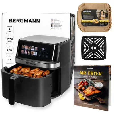 Produktbild von Heißluftfritteuse 8 L 1700 W 10 Programme mit Sichtfenster | Bergmann