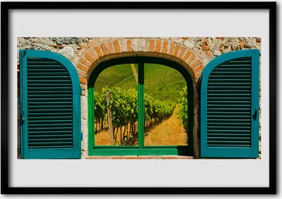 Produktbild von Bild 70x50 MDF-Rahmen Wandkunst Fenster-Feld-Landschaft