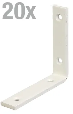Produktbild von Alberts 20 x Balkenwinkel 100x100x20mm weiß – Träger- und Winkelträger