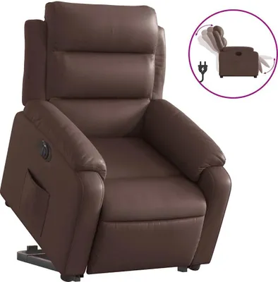Image de vidaXL Fauteuil relax releveur électrique marron similicuir