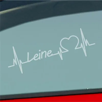 Produktbild von Auto Aufkleber Leine Herz Puls Fluss River Wasser Water Liebe Love 19x6 cm Milchglas Sticker Heckscheibenaufkleber