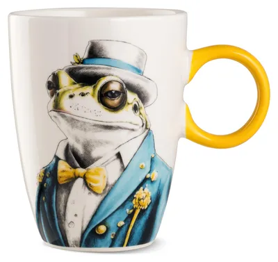 Produktbild von Gilde Tasse Human Essence Froschmotiv, Becher, Kaffeetasse, Frosch, Porzellan, Ø 9 cm, 81537