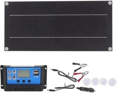 Zdjęcie produktu dla - Zestaw paneli słonecznych o mocy 600W i napięciu 18V - Lekki i przenośny - Idealny do podróży - Ładowarka do akumulatorów - Doskonały dla kamperów i pojazdów