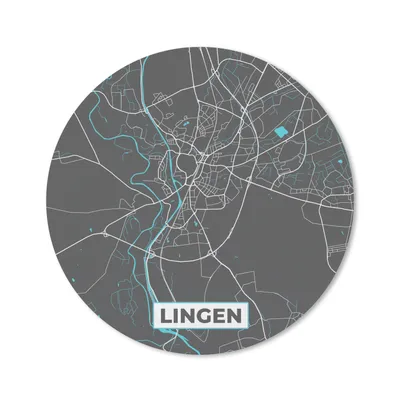 Produktbild von MuchoWow® Mauspad Mousepad Karte - Lingen - Blau - Stadtplan - Deutschland 30x30 cm - Mousepads - Maus Mat - Pad - Mausunterlage - Tischunterlage - Schreibtischmatten