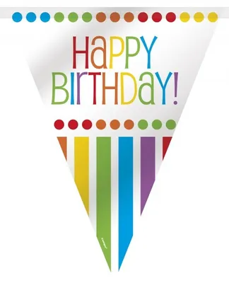 Produktbild von Unique Party 47118, Fahnenbanner, Mehrfarbig, Geburtstag, Rainbow Birthday