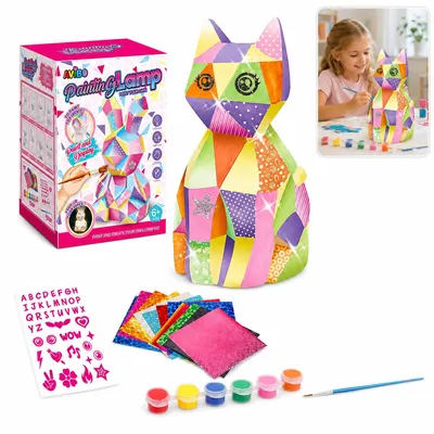 Produktbild von DIY Einhorn Lampe Bastelset für Kinder 6-12 Jahre, Malset Geschenk für Mädchen, Einhorn Nachtlicht als Kinderzimmer Deko & Tischlampe