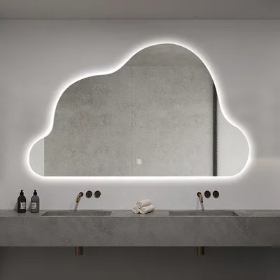 Image de FENOMÉ Valencia Wolk Miroir de salle de bain - éclairage LED & miroir chauffant - 80 cm