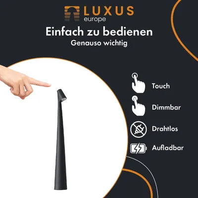 Produktbild von Luxus - Tischlampe Touch Deluxe - Madelief - Schwarz - H35 x Ø5