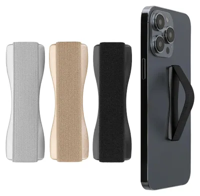 Produktbild von kwmobile Smartphone Fingerhalter 3 Set - Handy Halter Griff Halterung Einhandbedienung - 3x Handyhalter in Schwarz Gold Silber