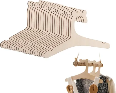 Produktbild von Kleiderbügel 20 Stück Baby-Kleiderbügel, Holz-Baby-Kleiderbügel, rutschfeste Baby-Kleiderbügel, Aufbewahrung, DIY-Holz-Kleiderbügel für Kinderkleidung