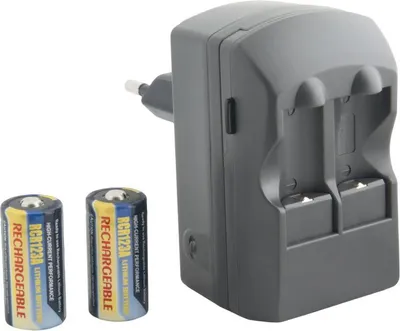 Imagen del producto de Kit de carga de doble canal ACFRB para baterías RCR2, RCR123 + 2 unidades de RCR123