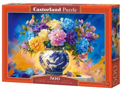 Zdjęcie produktu dla Puzzle 500 Flowers in Chinese Porcelain B-54169