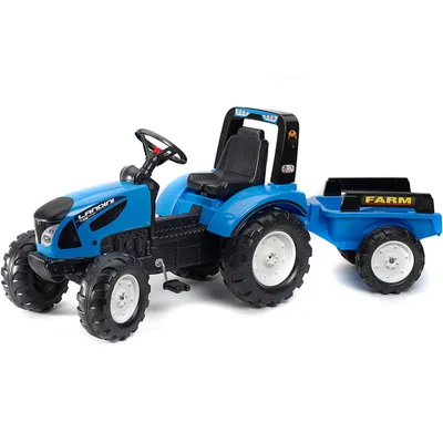 Zdjęcie produktu dla FALK Traktor Landini Niebieski na Pedały z Przyczepką od 3-7 lat