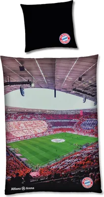 Produktbild von FC Bayern München Bettwäsche Arena | 135x200cm | Mehrfarbig | 100% Baumwolle