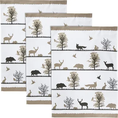 Produktbild von Erwin Müller Geschirrtuch 3er-Pack Waldtiere 50x70 cm