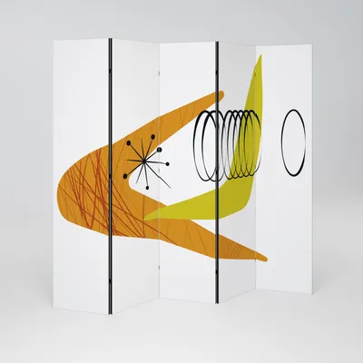 Produktbild von SpaceRebels Paravent Raumteiler - 5-teilig Raumtrenner, Druck 2-Seite - Raumtrenner - Trennwand Wohnung - Room Divider - Spanische Wand Deko Modern Sichtschutz