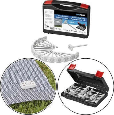 Obrázek produktu pro 15x kolíky pro podlážku s kufrem, koberec do stanu, kolík do stanu 10 cm