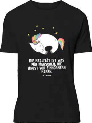 Produktbild von Mr. & Mrs. Panda Größe XL T-Shirt Einhorn Nacht - Schwarz - Geschenk, Menschen, Einhörner, Shirt, mit Spruch, Freundin, Tshirt, Ruhe, Unicorn, Träume