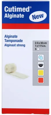 Zdjęcie produktu dla Cutimed Alginate 2,5x30cm Alginattamponade, 5 St TPO