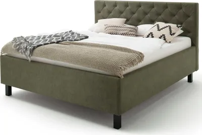 Produktbild von Bett San Marino 160x200cm mit Stauraum Kunstleder - grün/schwarz
