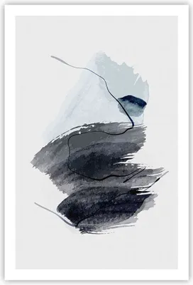 Produktbild von Poster - Poster ohne Rahmen - Blau Grau Aquarell - 61x91,5 cm - Wand Bild - Wanddeko - Wandbilder - Kunstposter - Wandposter - Bilder - Kunstdruck - Wanddekoration - Wandbild - P2XPA61x91-4975