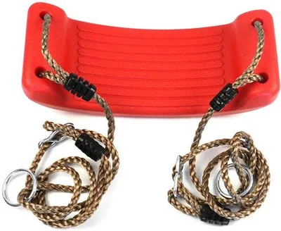 Image de Balançoire d'extérieur pour enfants – hauteur réglable – balançoire à corde antidérapante – rouge