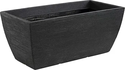 Produktbild von Blumenkasten Rillei ca. 80 x 40 x 34 cm - Kunststoff anthrazit - Große Blumentopf Pflanzbox