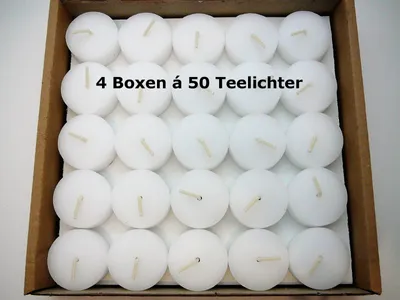 Produktbild von 200 Teelichter ohne Hülle (4x50 Stk.) Weiß Rohlinge 4 Stunden Brenndauer