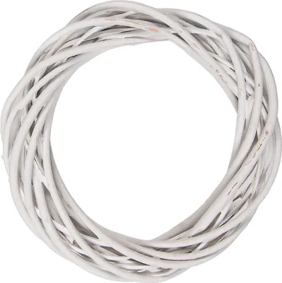 Immagine prodotto di Ghirlanda decorativa in rattan bianco Ø 20x4 cm - decorazione per tavolo, parete e finestra