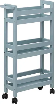Produktbild von Badregal auf Rollen, sehr schmal, 3 Ablagen, 15 cm breit