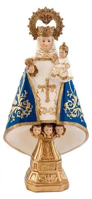 Madonnenfigur Covadonga, handbemalt, Harz, 30 cm