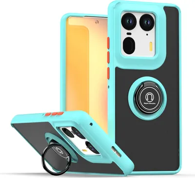 Immagine prodotto di Custodia per Motorola Edge 50 Custodia in TPU traslucido ultra opaco con supporto ad anello e supporto Blu