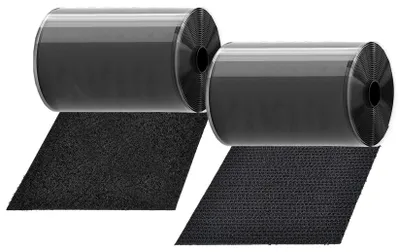 Klettband selbstklebend 11 cm x 1 m, 2 Rollen, schwarz, Nylon, stark haftend