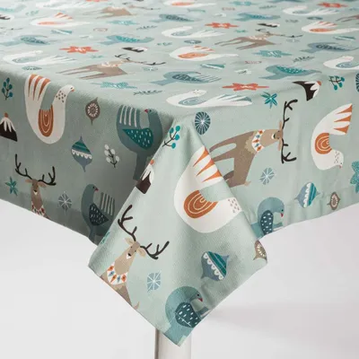 Produktbild von Tischdecke Scandi Christmas blau versch. Größen von SCHÖNER LEBEN. Größe 100x100cm