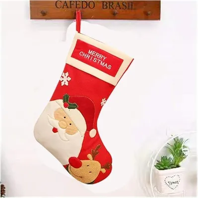 Produktbild von Große Nikolaus Rentier Weihnachtssocke Geschenkesack Dekoration