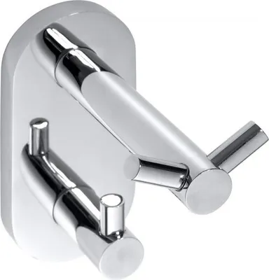 Image de Patère double OMEGA laiton chromé 5,5x12x9 cm