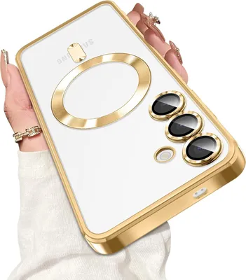 Immagine prodotto di Custodia per Samsung Galaxy S24 FE Magnetic Transparent Case con Magsafe e Camera Cover Oro