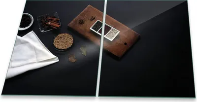 Produktbild von Herdabdeckplatte Glaskeramik 2-Teilig 2x40x52 Zimt Braun Abdeckung Spritzschutz Glas