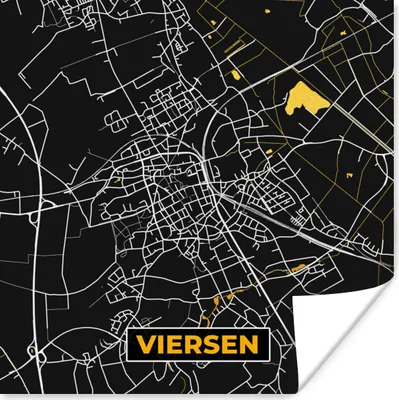 Produktbild von MuchoWow® Poster Viersen - Gold - Stadtplan - Karte - Deutschland 100x100 cm - Babyzimmer