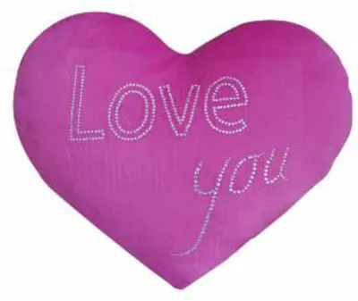 Produktbild von Tussi on Tour Herzkissen mit Strass, Motiv: Love you