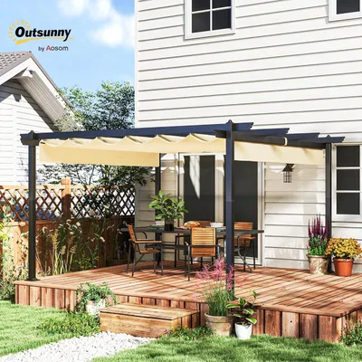 Obrázok produktu pre Hliníková pergola – záhradný pavilón – krytá terasa – tienenie – vonkajšia markíza – výsuvná strecha
